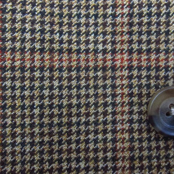 PRISTINE Samuelsohn Cashmere and Wool Brown With Red Houndstooth Sport C… - Picture 6 of 6